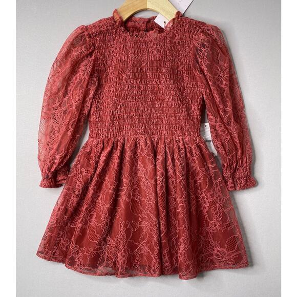 Rachel Parcell Smock Front Floral Lace Party Dress NWT Girls 4 Yrs - Picture 1 of 4